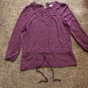 Sheer Plum Lace Top